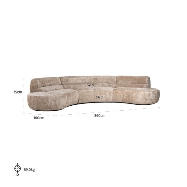 Sofa Colby Round Shape Sheep Nature von Mokana Meubelen