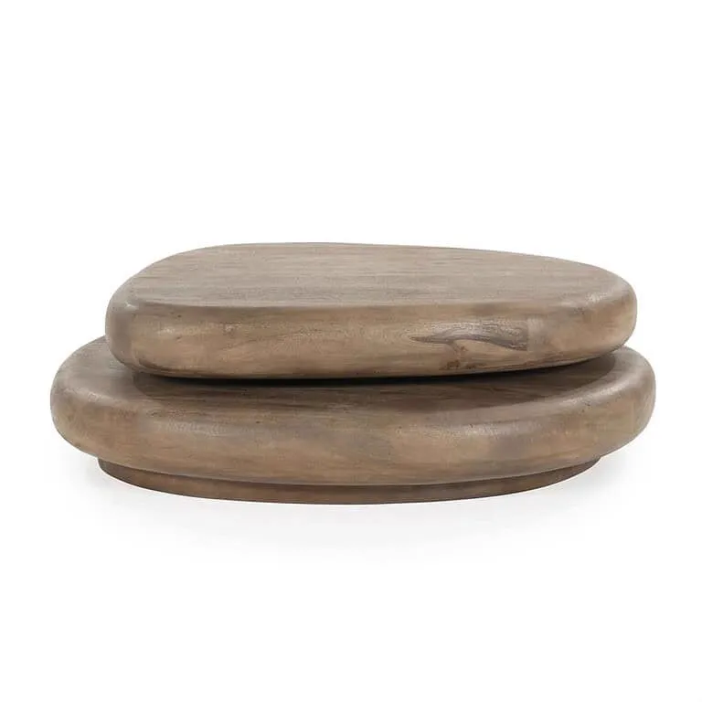 Salontafel Kabo van By Boo, organisch gevormde salontafel van massief mangohout.