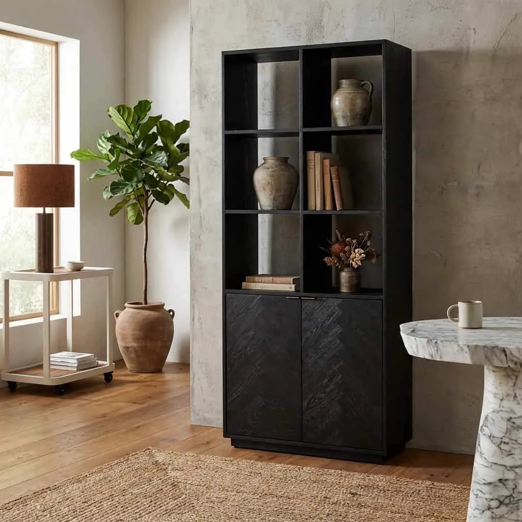 Wandkast Blackbone met visgraatdetail